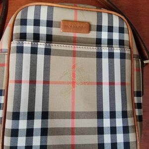 Burberry Tan Checkered Small Crossbody Bag